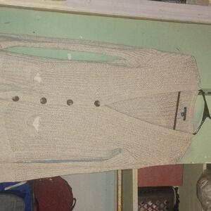 American Eagle Outfitters Open Weave Cream Cardigan